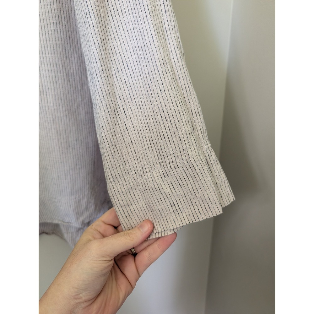 Poetry Hemp Organic Cotton Pinstripe Tunic Top Gray‎ White US 6 UK 10 UL07 - Picture 7 of 12